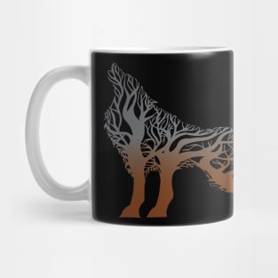 Wolf tree blend cute cool colorful Mug